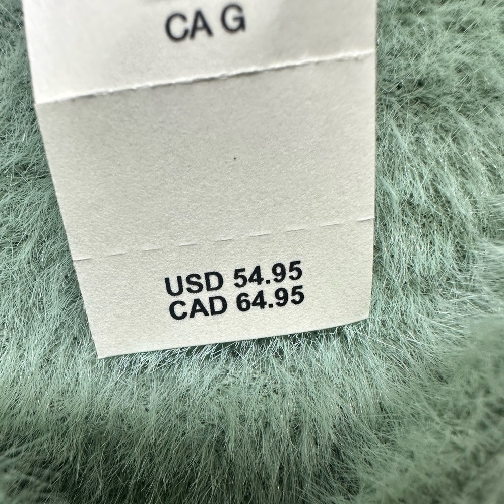 Aerie Sprout Green Fuzzy Cropped Button Up Cardigan Women's‎ Large New With Tags - Picture 5 of 11